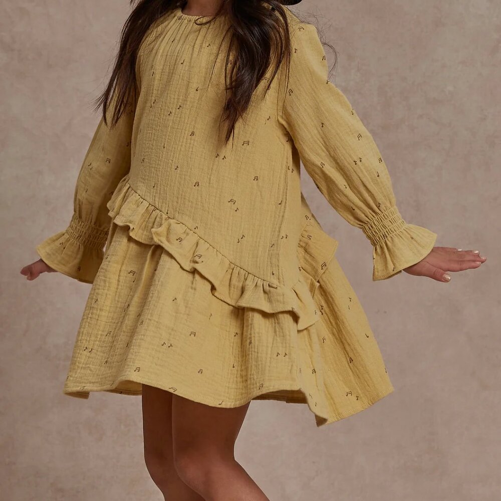 Rylee + Cru Hazel Dress with music notes size 6-7Y